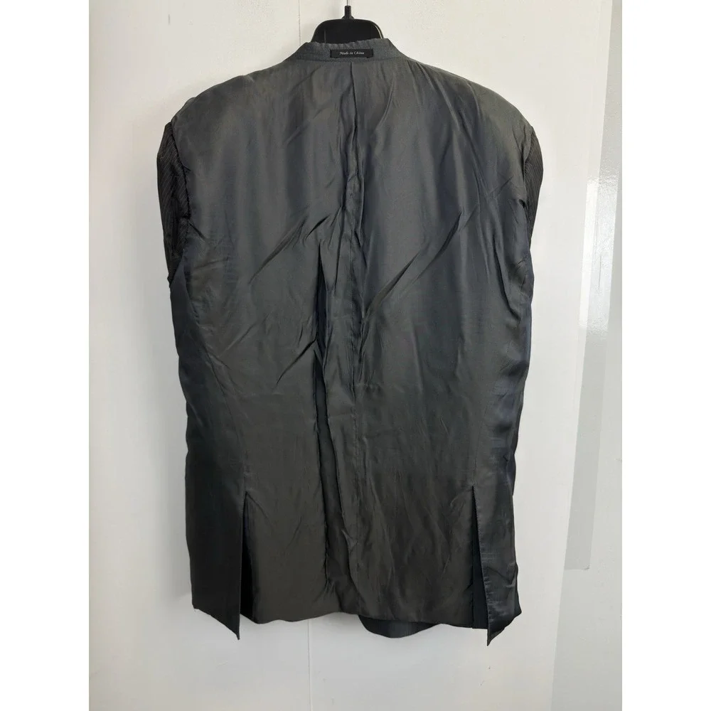 Calvin Klein Men's 46L Sport Coat Blazer Two Button Grey Herringbone Poly Blend‎